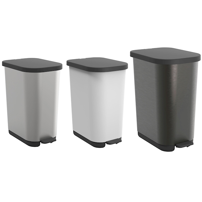 Pedal bin RIBO 35 lt, silver